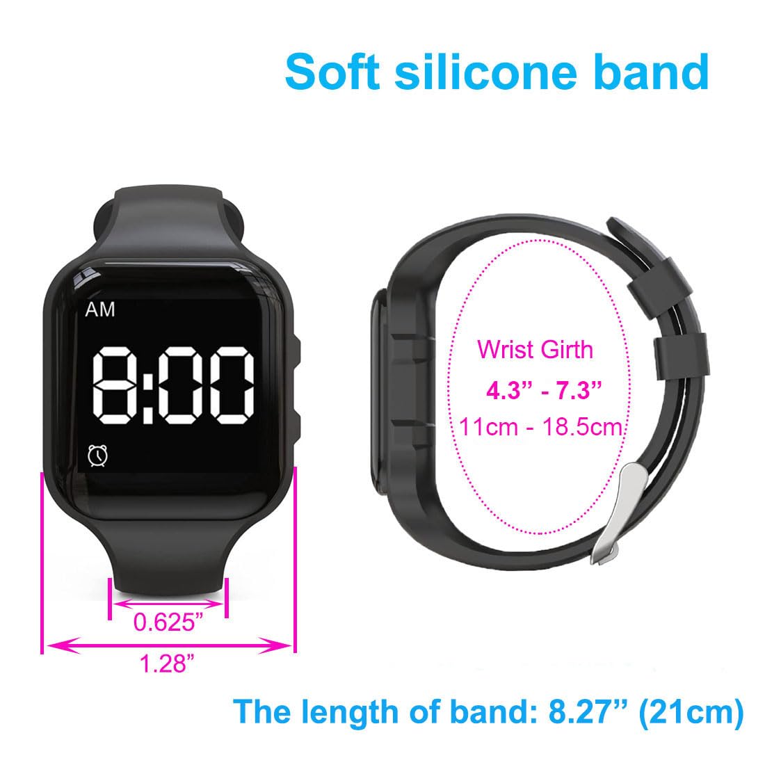 Buy now Vibrating Alarm Watch, Potty Training Watch Water Resistant Medical Reminder Wristband with Timer (Black) at indiglob india