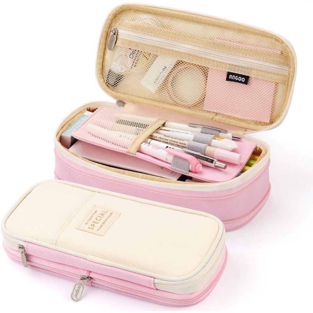 Buy now EASTHILL Big Capacity Pencil Pen Case Office College School Large Storage High Capacity Bag Pouch Holder Box Organizer Light Blue Pink at indiglob india