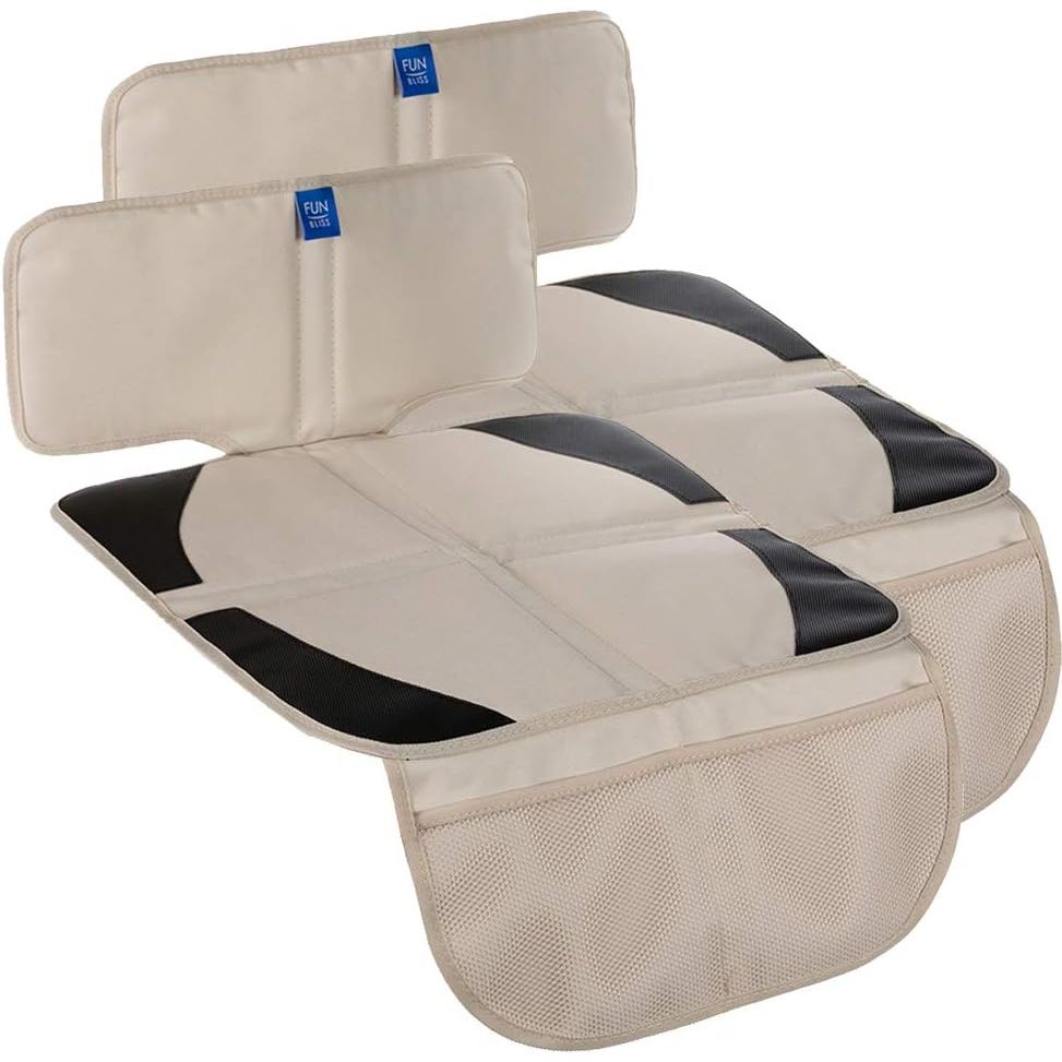 Buy now funbliss Car Seat Protector for Child Car Seat,Auto Seat Cover Mat for Under Carseat with Thickest Padding to Protect Leather & Fabric Upholstery,PVC Leather Reinforced Corners FB2003-2BEIGE at indiglob india