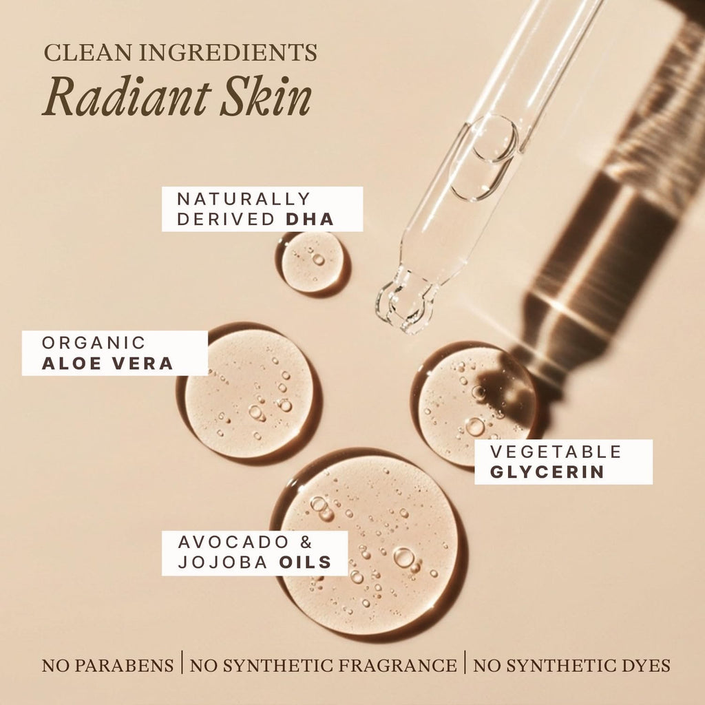Self Tanning Drops - USA Made with Natural & Organic Ingredients | Medium Face Tanning Drops to Add to Lotion, Moisturizing Bronzing Tanner for Face & Body, Toxin Free Tanner for Fake Tan