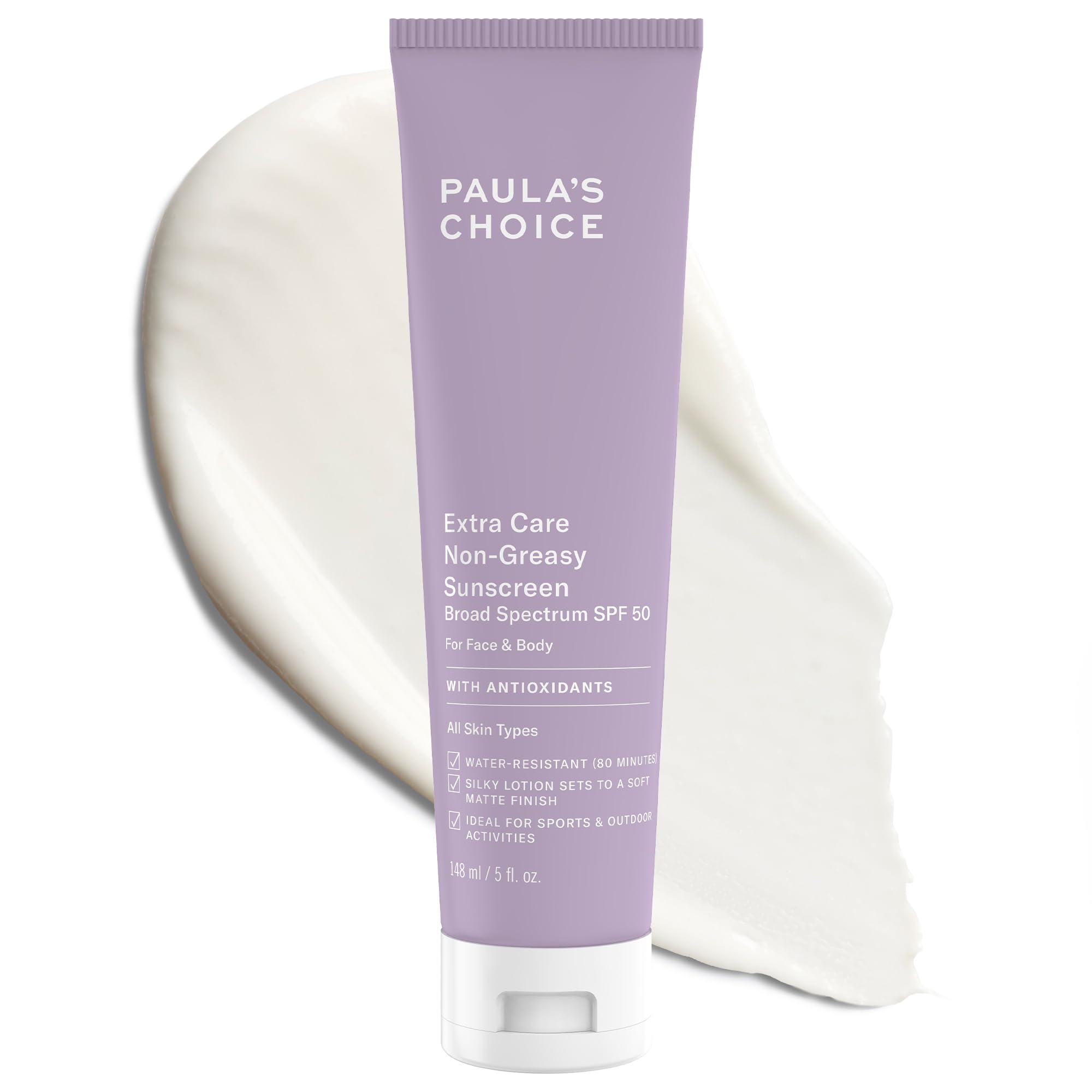 Buy now Paula's Choice Extra Care Oil Free Sunscreen for Face, SPF 50 Face & Body Sunscreen, Daily Moisturizing Lotion with Aloe & Vitamin A/C, Sweat & Water Resistant, Fragrance-Free, UVA/UVB Protection, 5oz at indiglob india