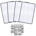 4Pcs Page Magnifying Sheet 3X Lightweight Optical Plastic Fresnel Lens Bookmark Flat Magnifier for the Elderly and People with Low Vision Reading Small Prints, Maps and Books