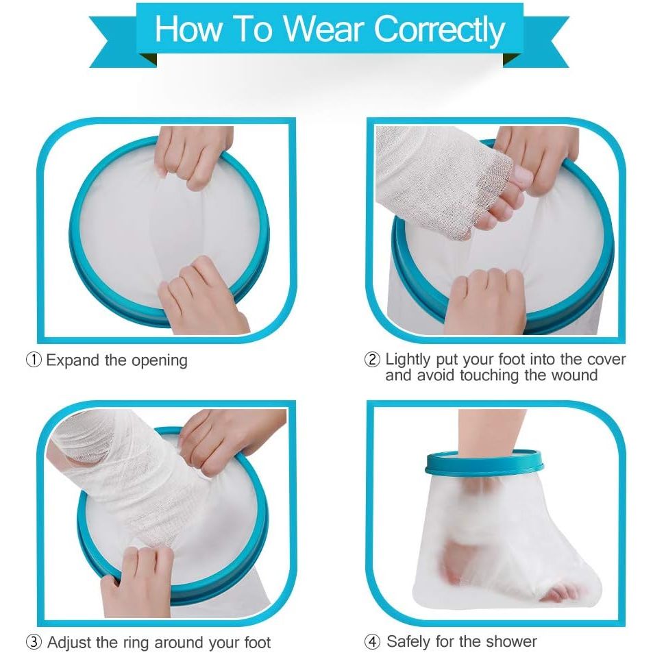 Buy now Waterproof Foot Cast Cover Wound Protector for Shower Bath, Watertight Cast Bag Covers for Broken Surgery Foot, Wound and Burns - Reusable [2025 Upgrade] at indiglob india
