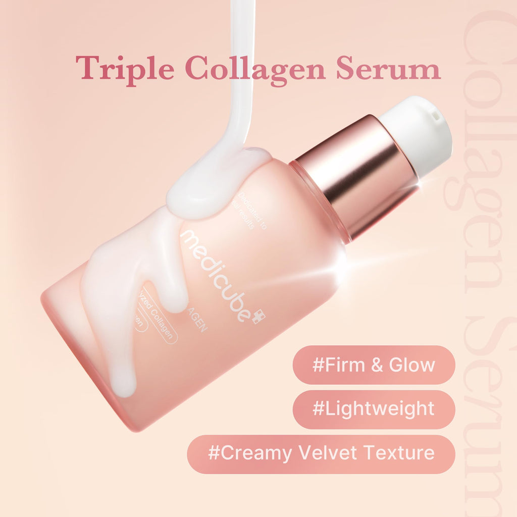 Medicube Triple Collagen Serum for Nourishment | Lightweight serum with Triple Collagen Complex, Niacinamide & Hyaluronic Acid, Korean Skincare, 1.85 fl.oz