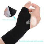 Thumb Wrist Arthritis Gloves (2Pcs), Elastic Compression Sleeves Fingerless Glove with Gel Pad for Arthritis,Tendonitis,Carpal Tunnel,Rheumatoid,Typing, Breathable Compression Gloves for Women & Men