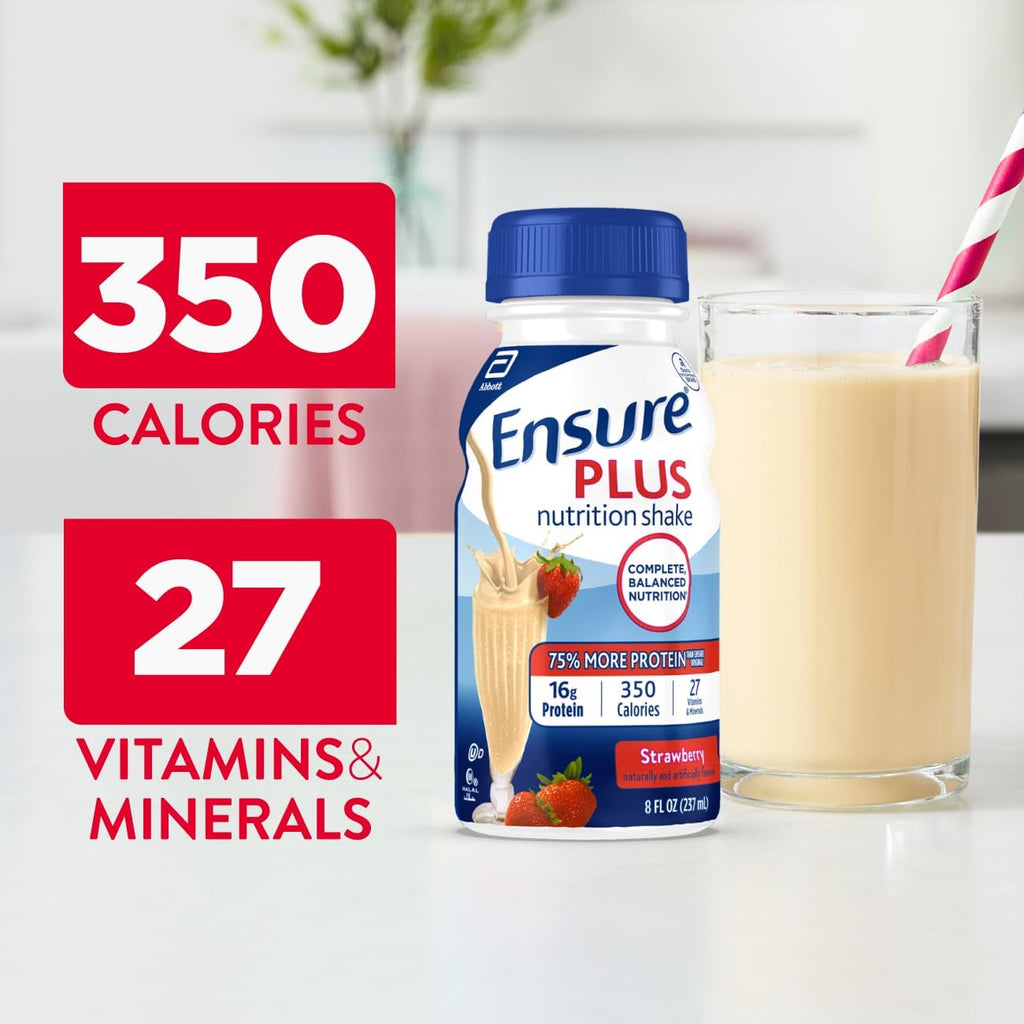 Ensure Plus Strawberry Nutrition Shake, 6 Pack