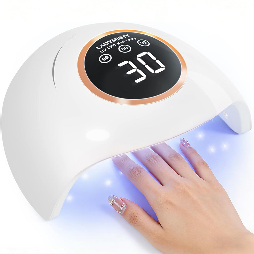 LadyMisty 72W UV LED Nail Lamp, 2026 New Upgrade UV Light for Gel Nails with 18 Beads, 3 Timer Nail Dryer, LCD Display, Auto Sensor, Professional Nail Lamps for Gel Polish (Pink)