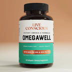 Live Conscious OmegaWell Omega 3 Fish Oil - 2000mg Capsules: Heart, Brain, & Joint Support - 800 mg EPA 600 mg DHA - Sustainably Sourced - Softgels - 30 Day Supply