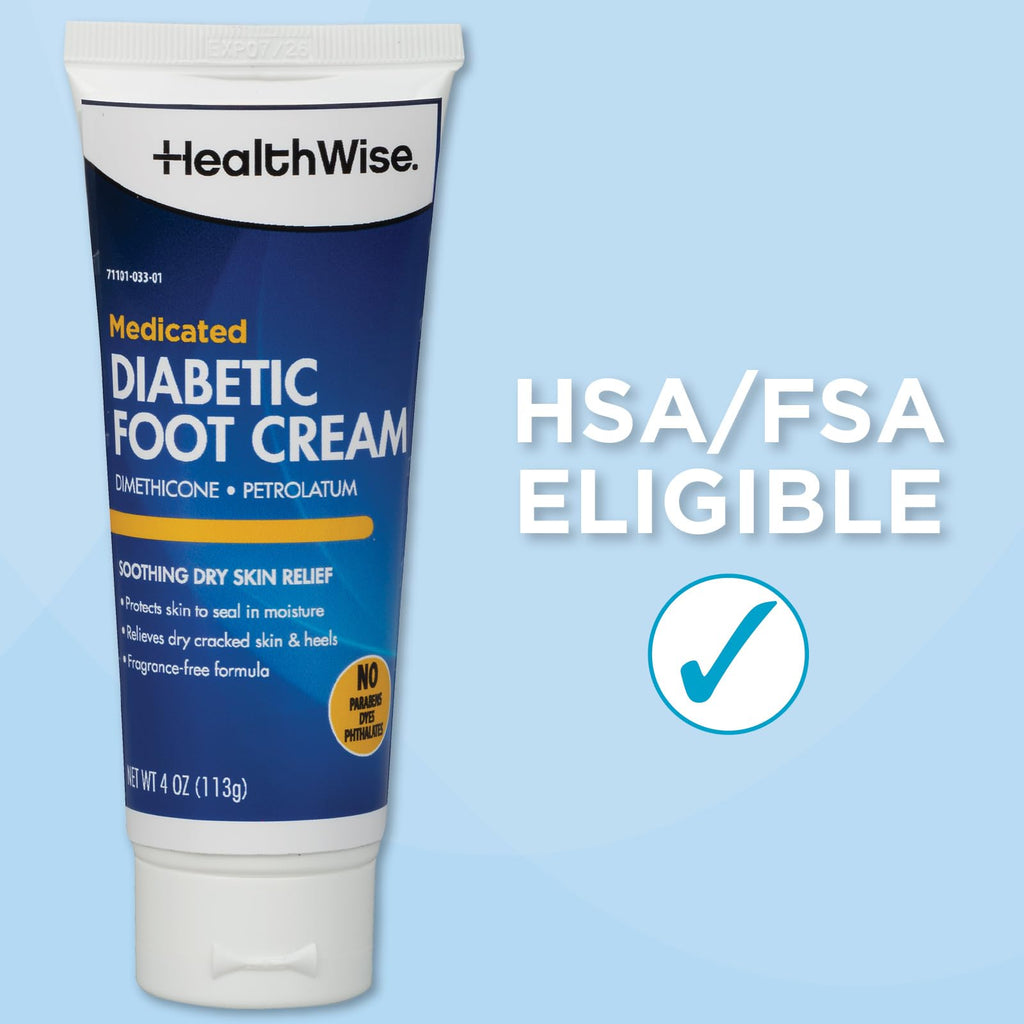 HealthWise Diabetic Foot Cream, 4 oz