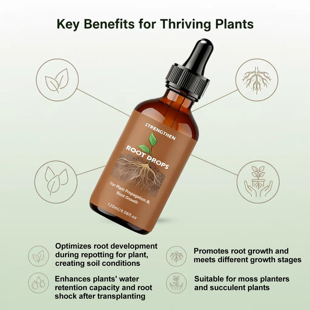 Root Drops,Liquid IBA Rooting Hormone for Cuttings,Rooting Vitamins Propagation Drops for Faster Roots &Less Shock Works in Water,Soil,LECA for All Indoor Houseplants Like Pothos,Monstera,Philodendron