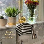 Dish Cloths for Washing Dishes 4pk - Odor-Resistant & Non-Scratch Scrubber