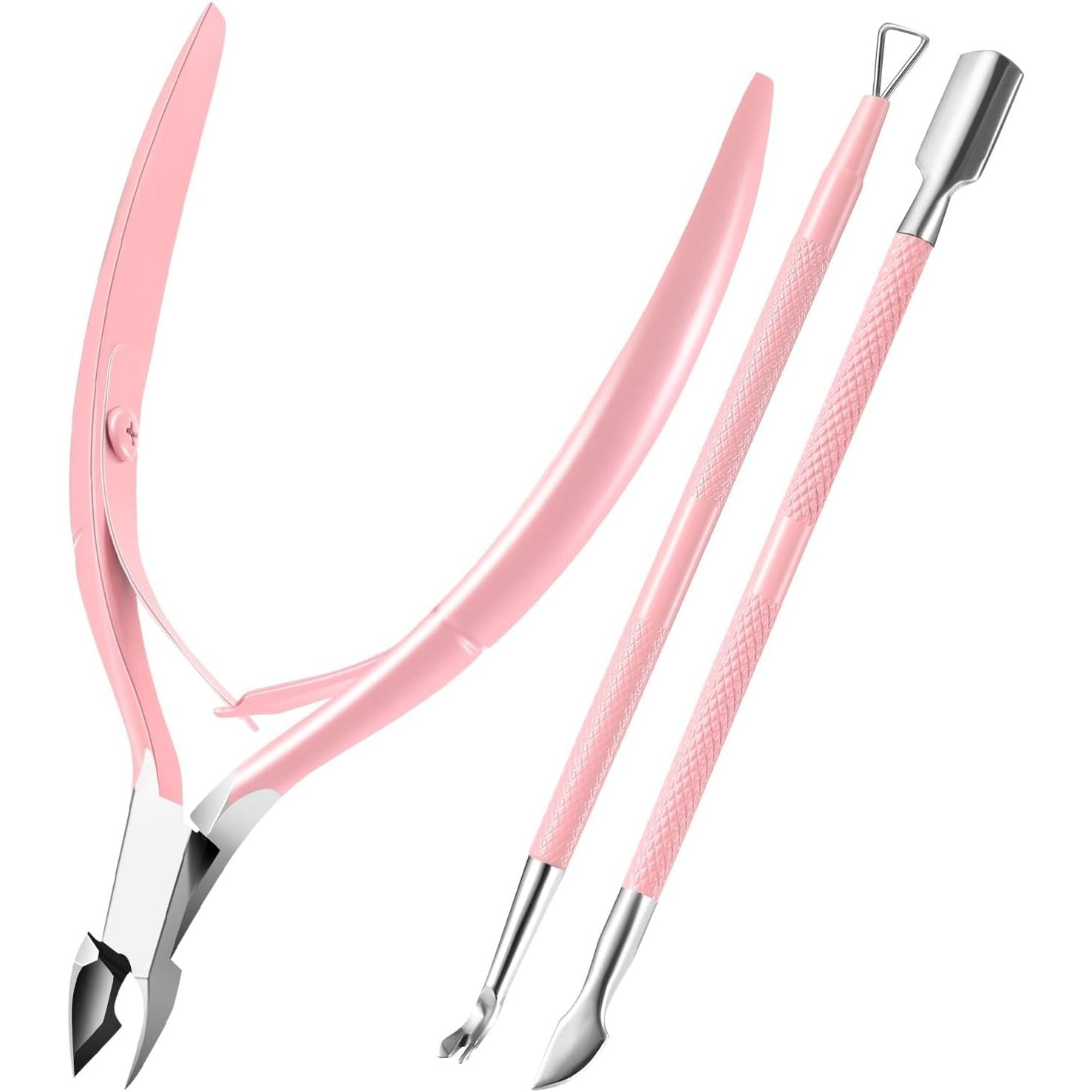 Buy now Cuticle Trimmer Cuticle Remover with Cuticle Pusher, XUNXMAS Professional Stainless Steel Durable Pedicure Manicure Tools Cutter Nipper Scissor Clipper for Fingernails and Toenails Dead Skin Black Pink at indiglob india