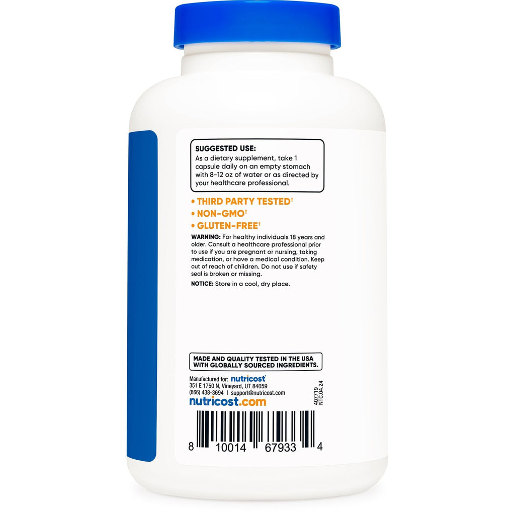 Nutricost L-Glutamine 800mg, 180 Capsules - Gluten Free, Non-GMO