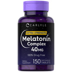 Carlyle Melatonin 40mg Complex | 150 Fast Dissolve Tablets | Extra Strength Support | with Ashwagandha and Chamomile | Vegetarian, Non-GMO, Gluten Free Supplement