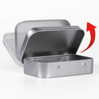 Tamicy Metal Rectangular Empty Hinged Tins, Pack of 40, Silver