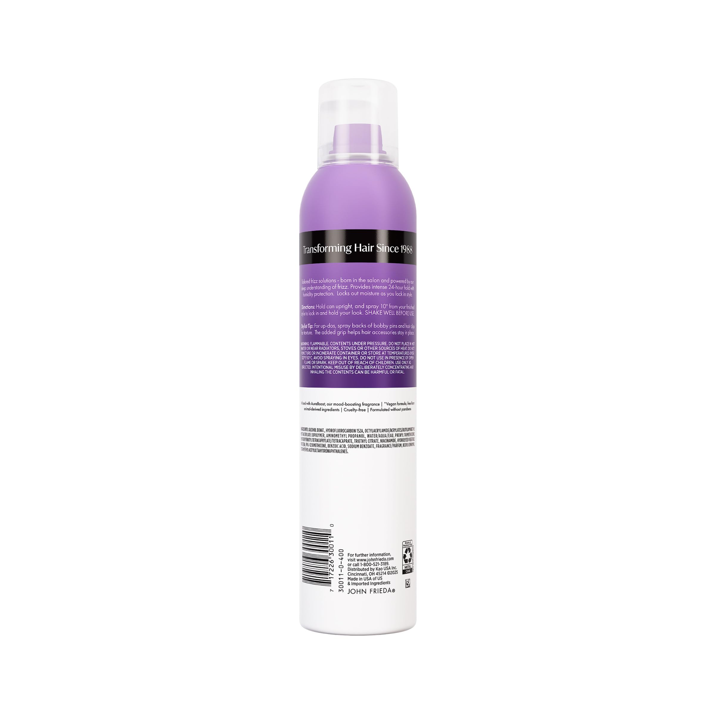 John Frieda Frizz Ease Moisture Barrier Firm Hold Hairspray, 12 oz | Anti-Frizz Hairspray, Blocks Humidity, Heat Protectant, Long-Lasting Firm Hold, Keeps Hair Straight, Frizzy Hair Control