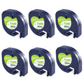 Buy now FlyLong 6pack Compatible Label Tape Replacement for DYMO Letratag 91330 Paper Refills 12mm x 4m (1/2 Inch x 13 Feet) Black on White Label Tapes 10697 for DYMO LetraTag Plus LT100H LT100T Label Makers at indiglob india