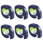 Buy now FlyLong 6pack Compatible Label Tape Replacement for DYMO Letratag 91330 Paper Refills 12mm x 4m (1/2 Inch x 13 Feet) Black on White Label Tapes 10697 for DYMO LetraTag Plus LT100H LT100T Label Makers at indiglob india