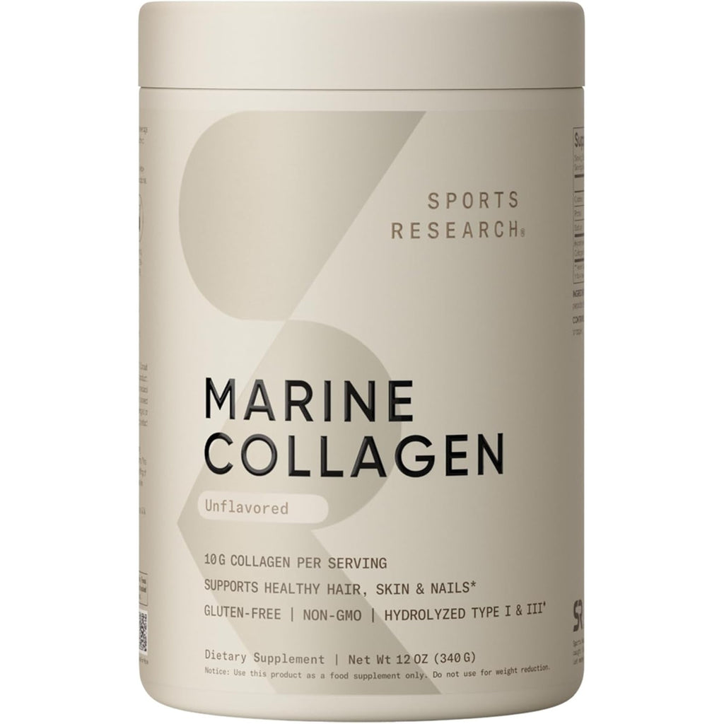 Buy now Sports Research Marine Collagen Peptides Powder - Sourced from Wild-Caught Fish, Pescatarian Friendly, Keto Certified & Non-GMO Verified - Easy to Mix in Water or Juice! (34 Servings) at indiglob india