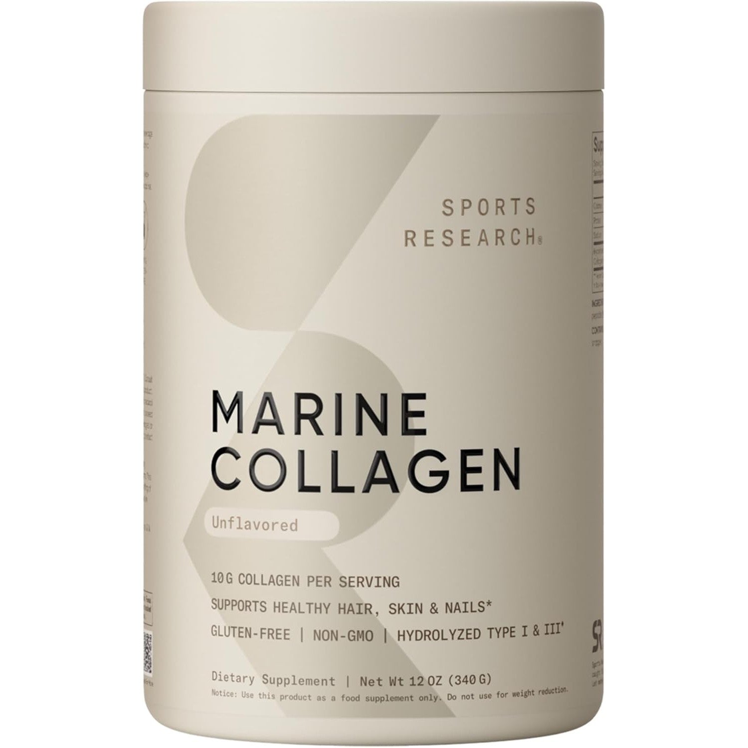 Buy now Sports Research Marine Collagen Peptides Powder - Sourced from Wild-Caught Fish, Pescatarian Friendly, Keto Certified & Non-GMO Verified - Easy to Mix in Water or Juice! (34 Servings) Unflavored 12 Ounce (Pack of 1) at indiglob india
