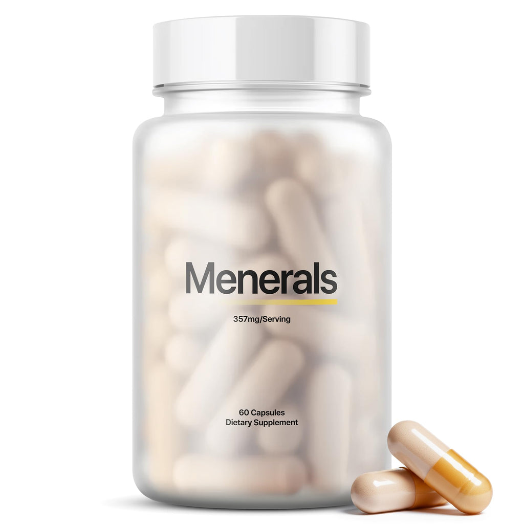 Menerals Mens Multivitamin, Trace Mineral Supplement with Fulvic Acid 60Ct | Testosterone - Natural All-in-One Men's Mineral Formula; Pairs Trace Minerals with Fulvic Acid; 60-Count Bottle