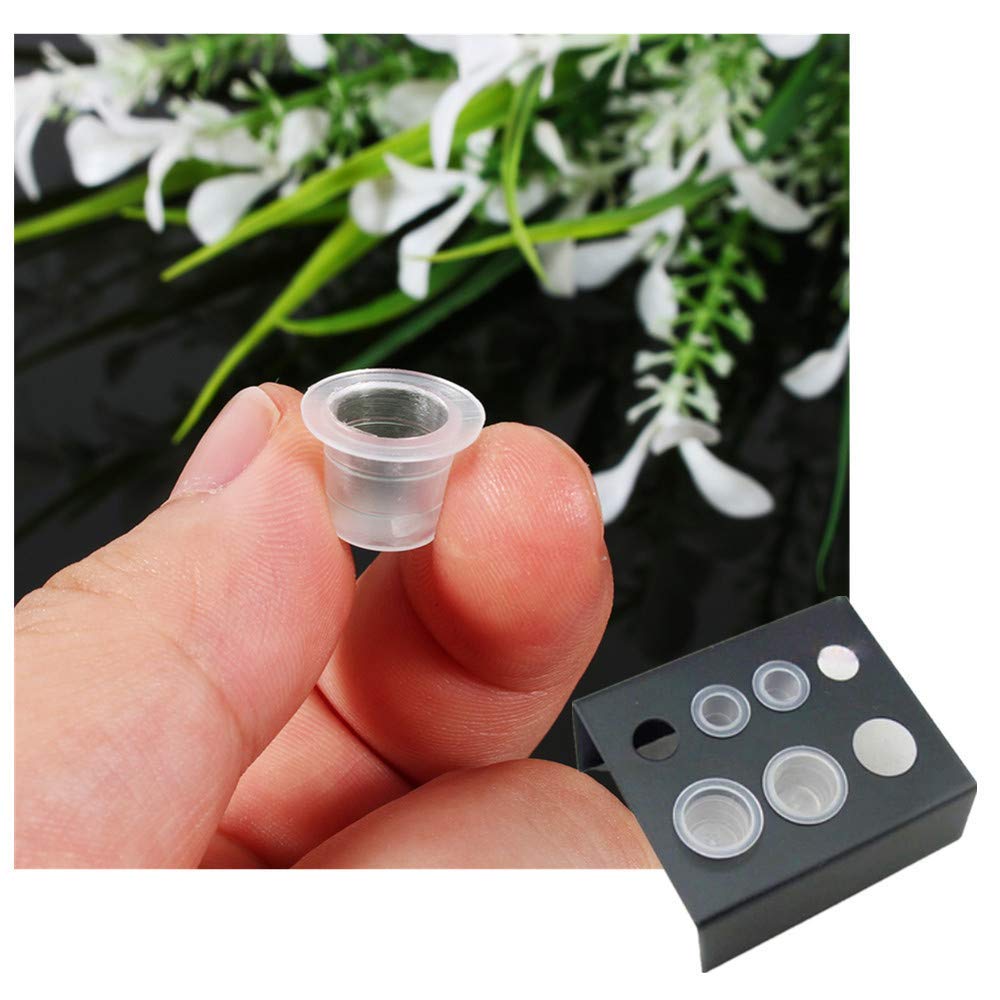 Tattoo Ink Cups 300PCS 14mm Medium Tattoo Pigment Cups Disposable Plastic Tattoo Ink Caps Cups for Tattoo Ink Tattoo Kits Supplies