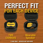 Buy now DEWALT Heavy Duty Protective Headphone Case for TWS Earbuds & Wearable Speaker, Compact Lightweight w/EVA Headphone Case Hard Shell, Shockproof, Water-Resistant, Soft Interior & Accessory Mesh Pocket at indiglob india