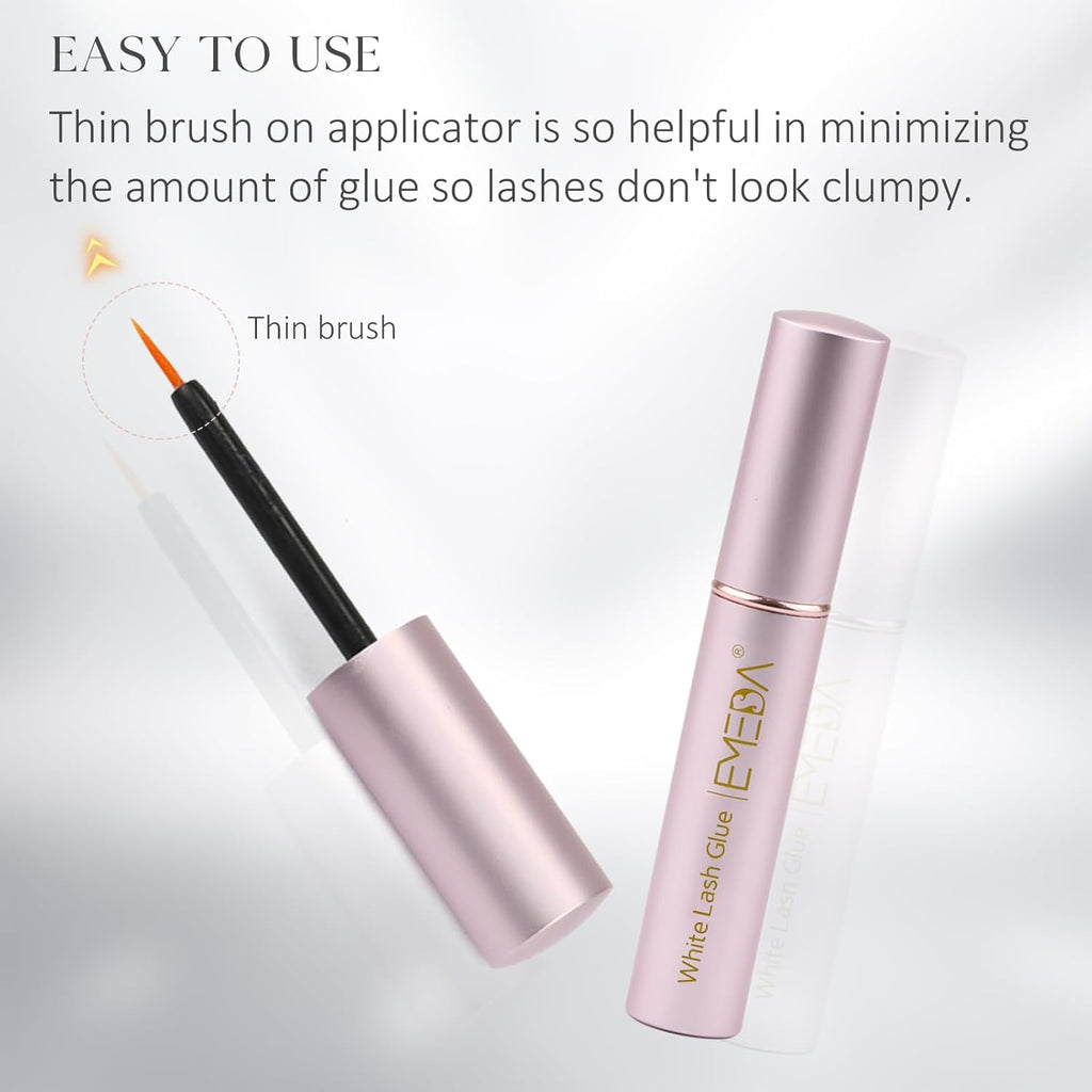 Buy now EMEDA Eyelash Glue for False Lashes Super Strong Hold Long Lasting 24H Waterproof Latex Free Best Lash Glue Eyes Strip White Clear Adhesive 5ml 0.17oz at indiglob india