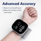 iHome Wrist Blood Pressure Monitor Rechargeable Digital Voice Broadcast LED Backlit BP Machine 199 Memory Storage for 2 Users with Carrying Case for Home Use