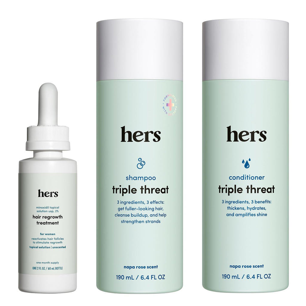 hims and hers Triple Threat Shampoo & Conditioner, 3 Pack, 6.4 Fl Oz