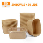 Celel 35 oz Paper Food Containers with Lids 50 Pack Meal Prep Containers