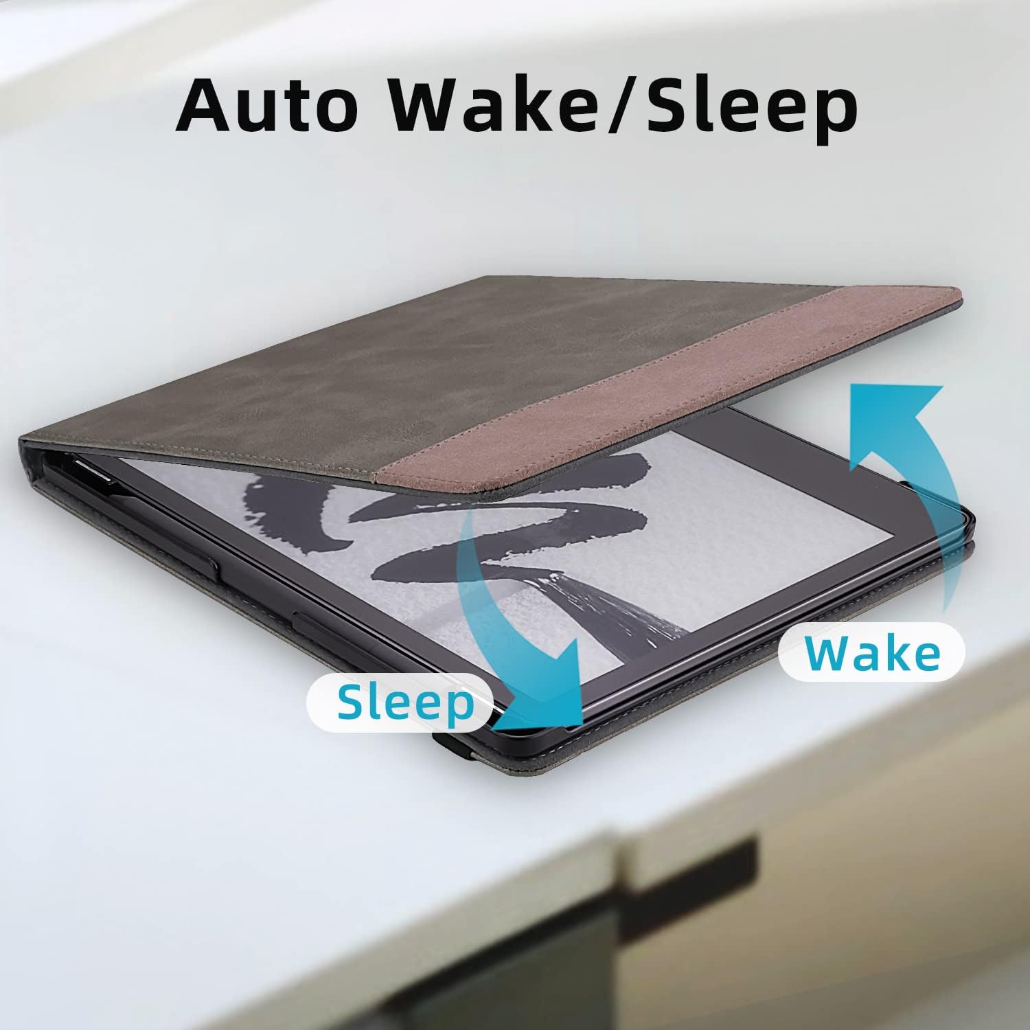Buy now WALNEW Flip Case for 10.2-inch Kindle Scribe 2024/2022 Released, Two Hand Straps and Vertical Multi-Viewing Stand Cover with Auto Wake/Sleep for 10.2” Amazon Kindle Scribe E-Reader(Gray) at indiglob india