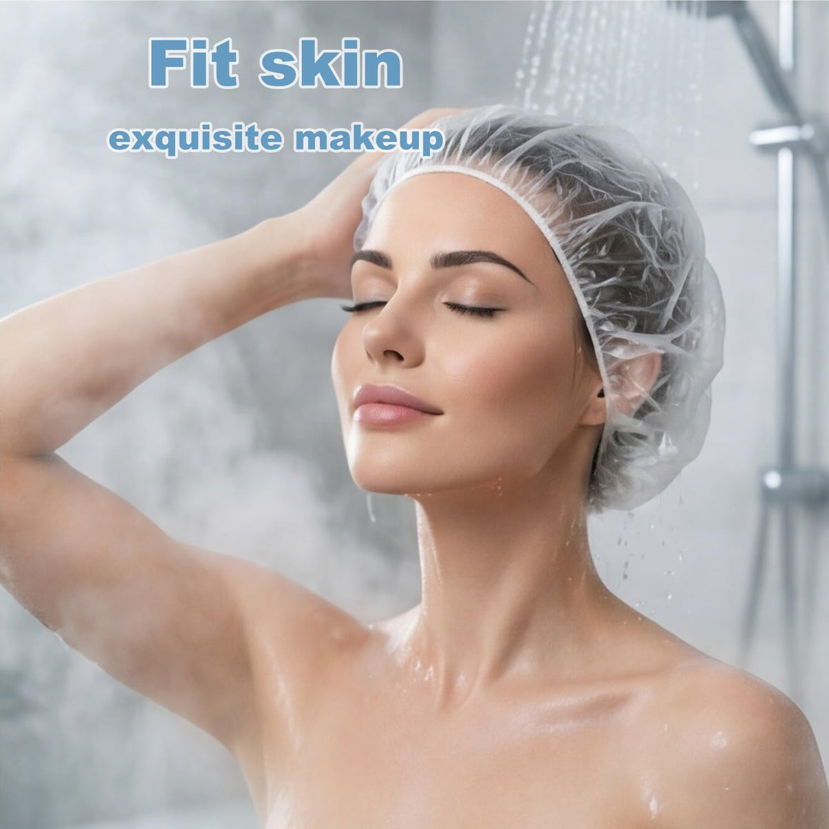 Disposable Shower Caps, 120pcs 20.5Inch Clear Thick Waterproof Plastic Hair Caps, Extra Large Elastic Bath Caps for Women Men, Hair Treatment, Home Spa Hotel Salon Travel Essentials Accessories