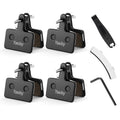 Bike Brake Pads, 4 Pairs Disc Brake Pads High-Performance with Installation Tools, Premium Semi-Metallic & Organic Resin MTB Bicycle Brake Pads Replacement Compatible with TRP Tektro Shimano Deore Br