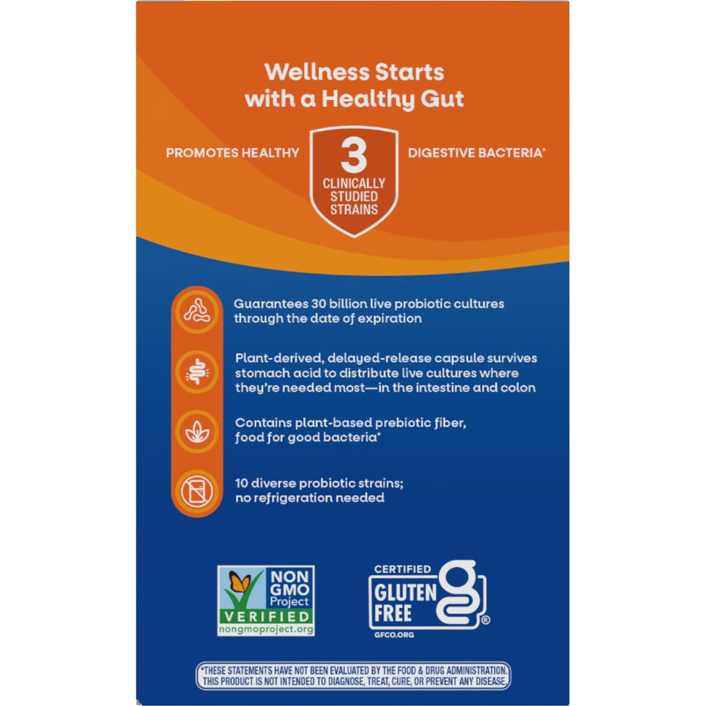 Nature's Way Fortify 30 Billion Daily Pre+Probiotic for Adults 50+, 30 ct | Daily Probiotic Supplement for Colon, Digestive, and Immune Health with 30 Billion Live Cultures*; No Refrigeration Needed