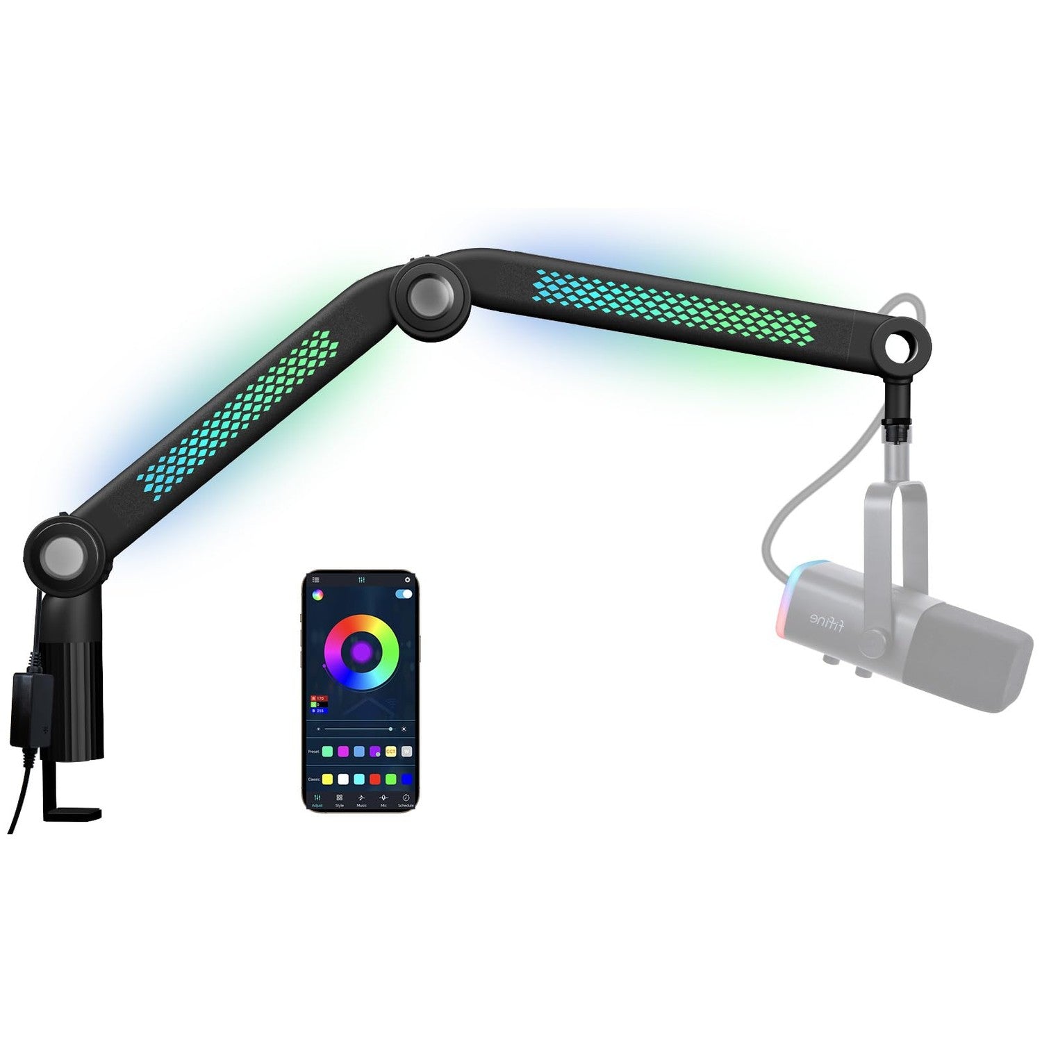 Buy now Microphone Wall Mount Boom Arm - Microphone Wall Mount for Mic holder，Horizontal Mounting Wall，Space Saving Desktop Metal Mic Stand Clamp by SUNMON Pickup Light Boom Arm at indiglob india