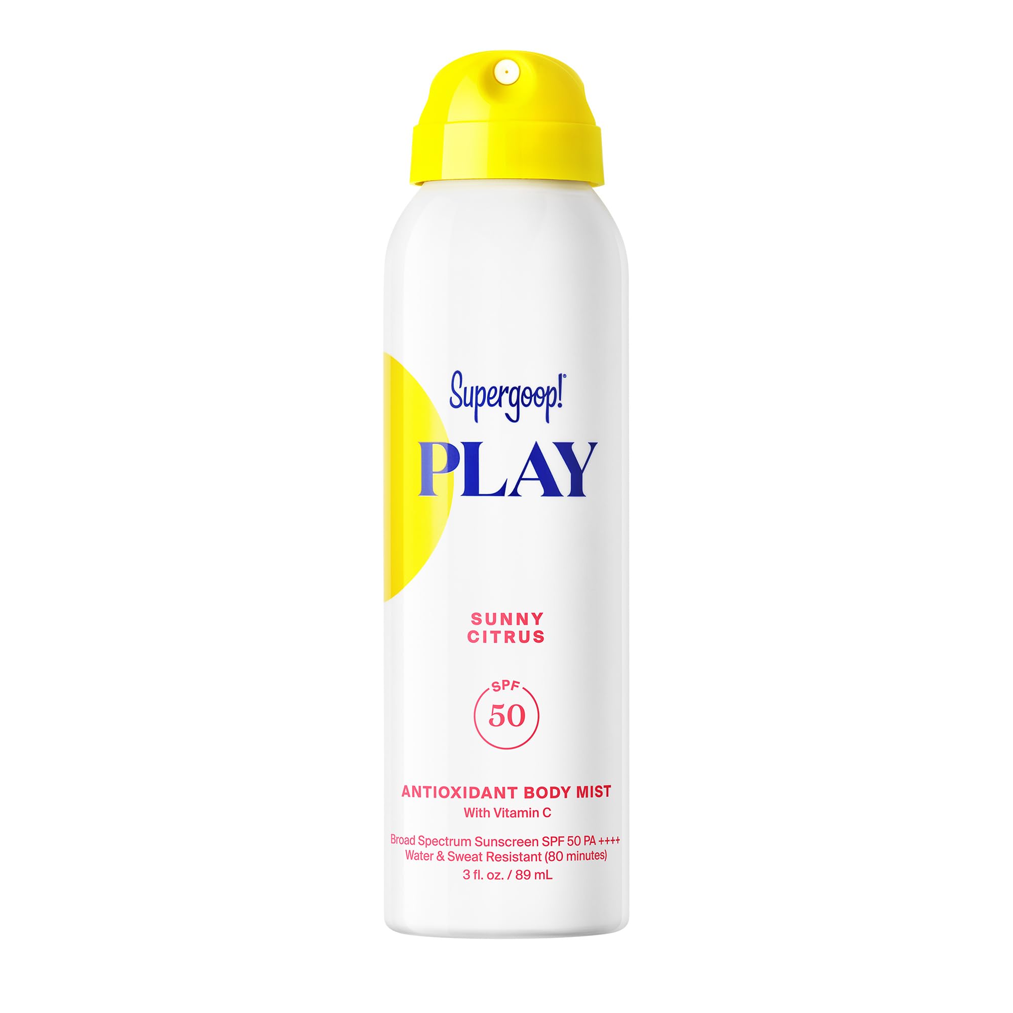 Supergoop! PLAY Antioxidant Body Mist Vitamin C -SPF 50 PA++++ Broad Spectrum Sunscreen - Body Spray - Great for Active Days