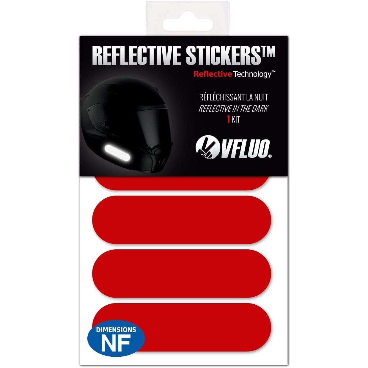 Buy now VFLUO - Kit 4 Retro Reflective Stripes Stickers for Mortorcyle Helmet - Stickers Approved to FR Dimension - High Visibility, 3M™ Technology - Discreet and design - Maximum Grip 1 Ruby red at indiglob india