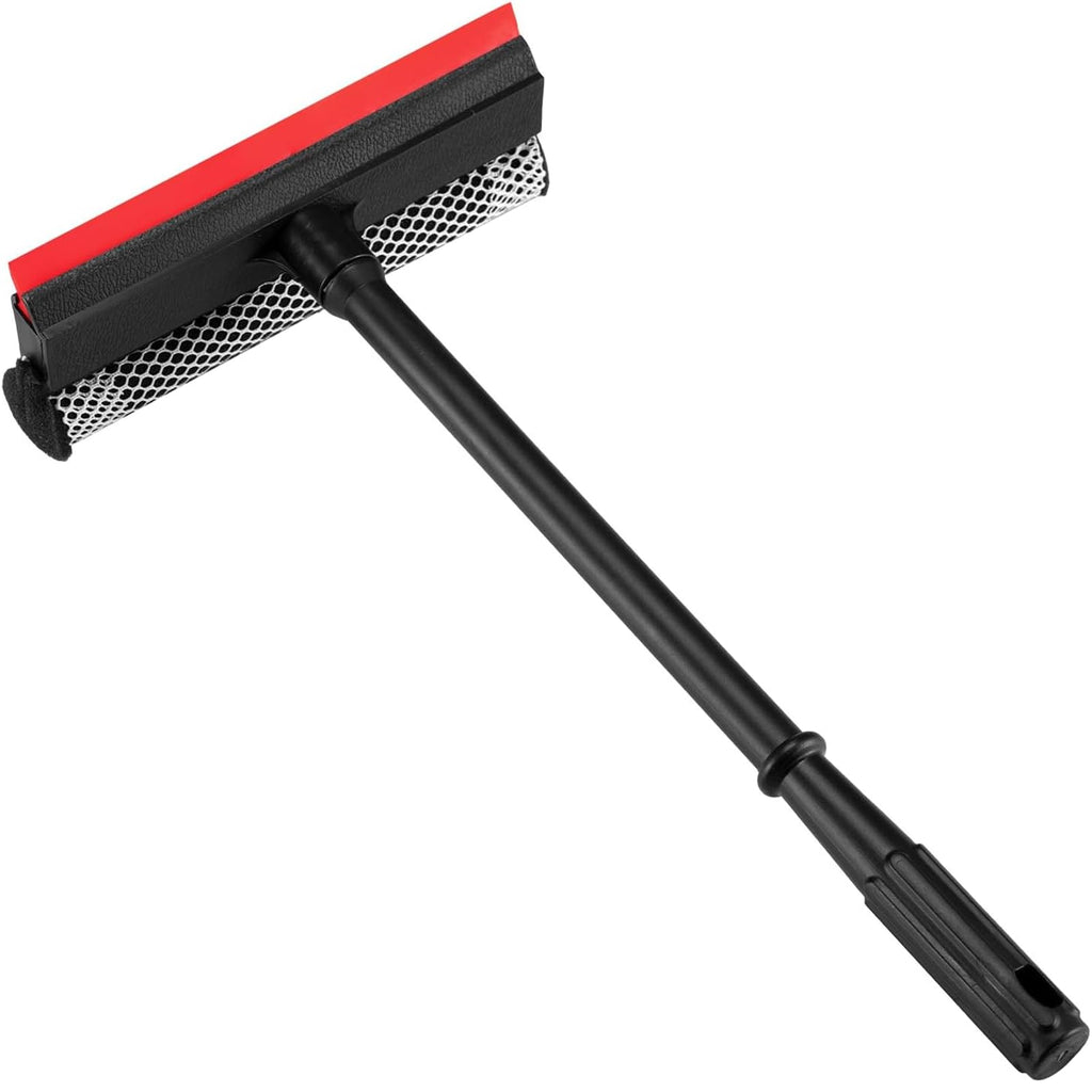 Professional 8.1" 2 in 1 Window Squeegee with 16" Long Handle,Car Squeegee for Gas Station,Home,Car，Glass,Shower,Outdoor High Window Cleaning