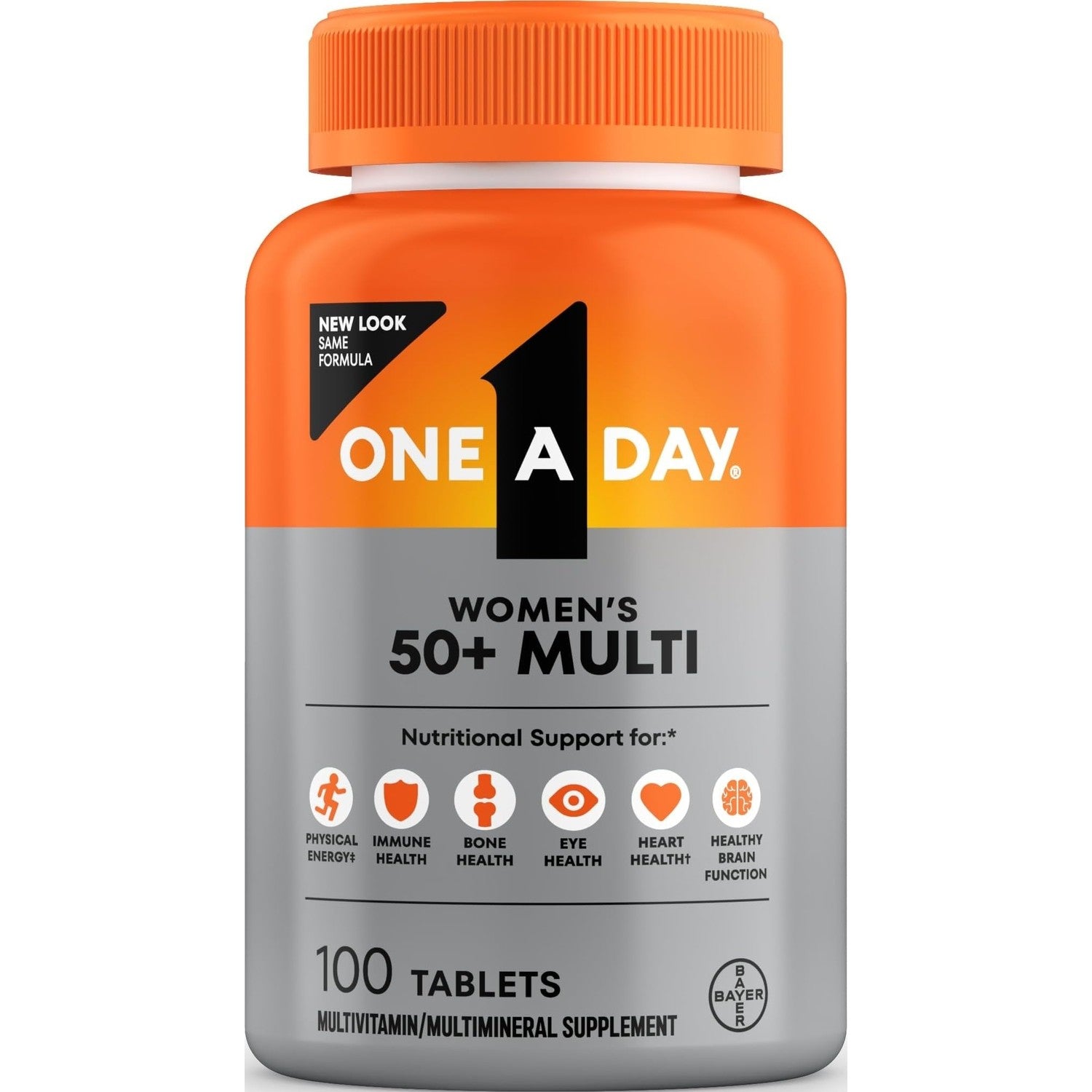 One A Day Multivitamin for Women 50 and Over Tablets, Womens Multivitamin 50 plus with Vitamins D, C, E, Zinc & Biotin, Daily Vitamins for Woman 50+, 100 Ct (Packaging May Vary)