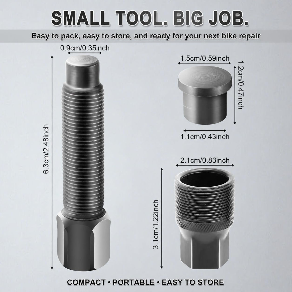 Bicycle Crank Puller for Square Taper and Splined Crank Arms
