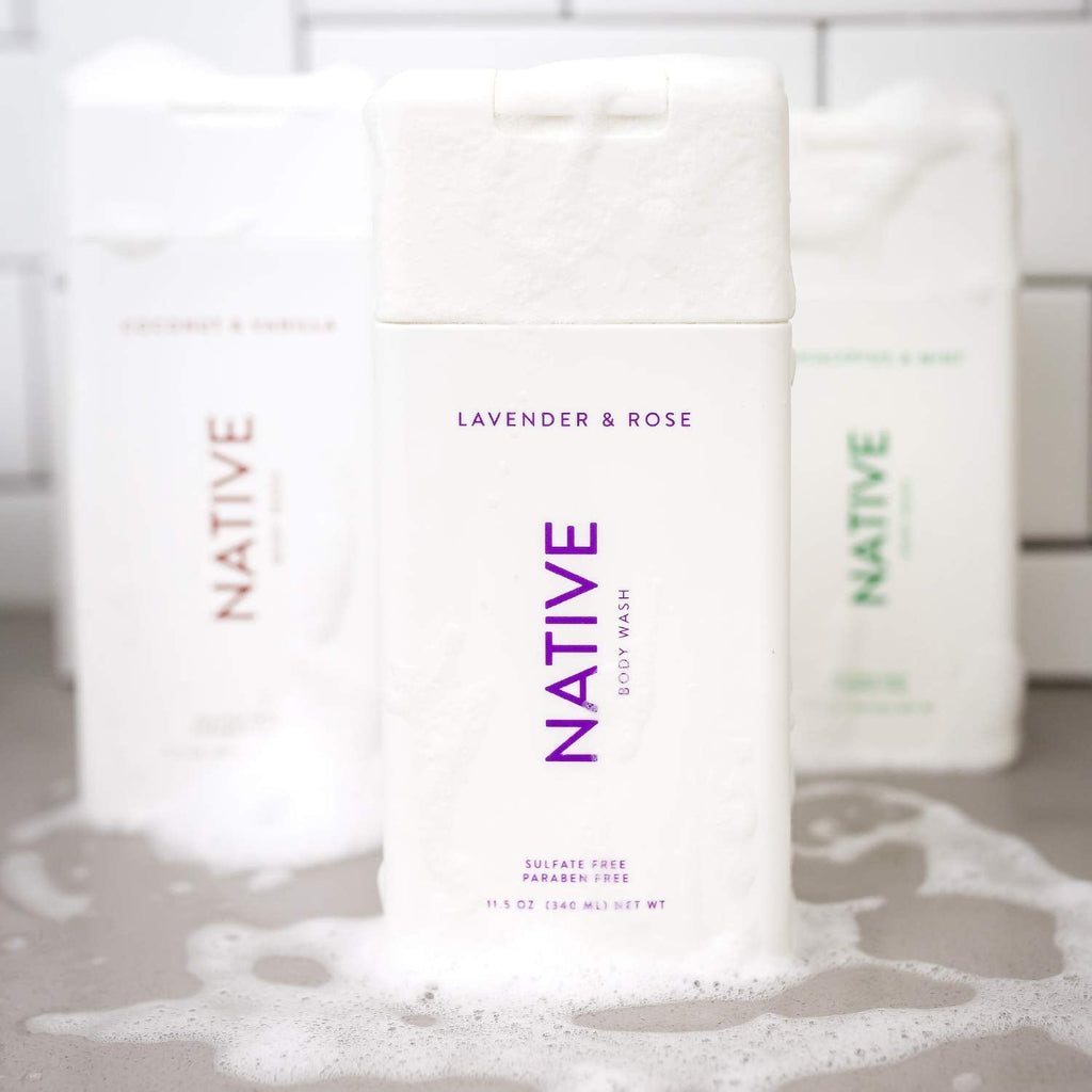 Buy now Native Body Wash 3 Pack - Natural Body Wash Women & Men - SLS & Paraben Free - Cucumber & Mint, Coconut & Vanilla, Lavender & Rose at indiglob india