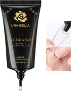 Buy now UNA GELLA Almond Gel Nail Tips, 504PCS Pre Etched Clear Fake Nails Tips Medium Almond Shape - 12 Sizes Full Cover Soft Acrylic Press On Nail Extensions No C Curve Gift for Diy at Home at indiglob india