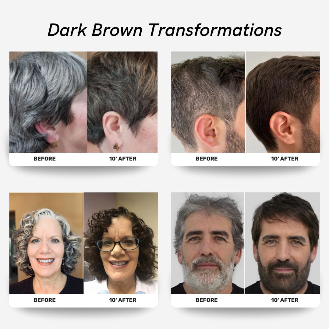 Polar Hair Dye Shampoo, Dark Brown Hair Dye Color Shampoo for Gray Coverage | Dark brown hair dye shampoo for gray hair coverage; semi-permanent color cleanser, quick application, easy rinse, 6.76 fl oz