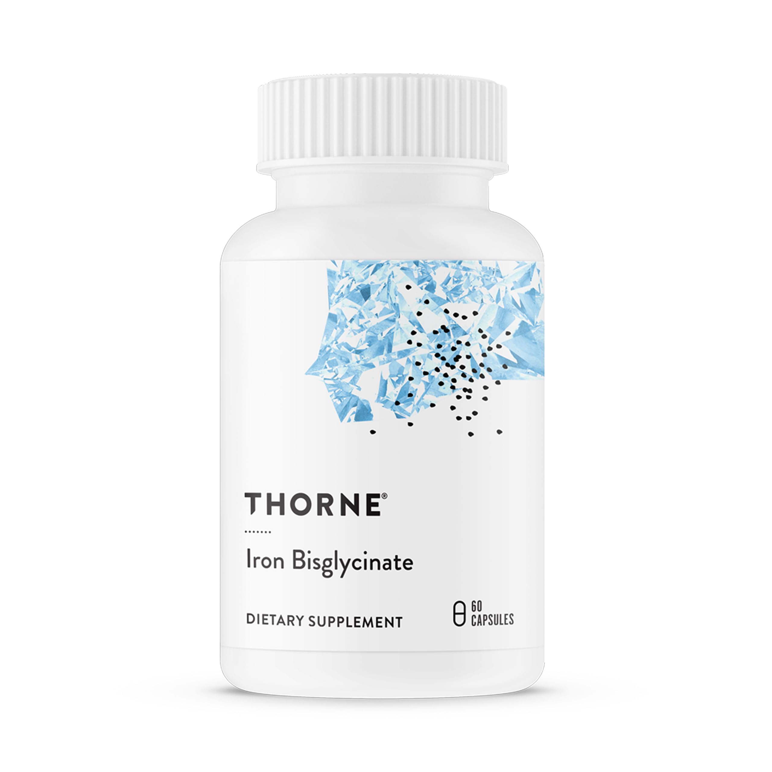 THORNE Iron Bisglycinate, 25 mg Iron Supplement, 60 Capsules | Enhanced Absorption Without Gastrointestinal Side Effects*, Chelated Iron Capsules, Gluten-Free, NSF Certified for Sport