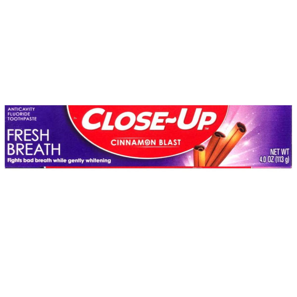 Close-Up Anti-Cavity Fluoride Toothpaste Freshening Gel with Ultra Cinnamon Flavor Blast, 4.0 oz, 2-Pack
