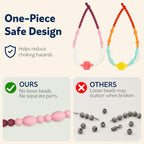 Chew Necklaces for Sensory Kids & Toddlers, 2 Pack One Piece Fidget Chewlry