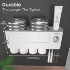 Buy now iHave Toothbrush Holders for Bathrooms, 4 Cups Toothbrush Holder Wall Mounted with Toothpaste Dispenser - Large Capacity Tray, 2 Cosmetic Drawer - Bathroom Organizer & Bathroom Accessories Set at indiglob india