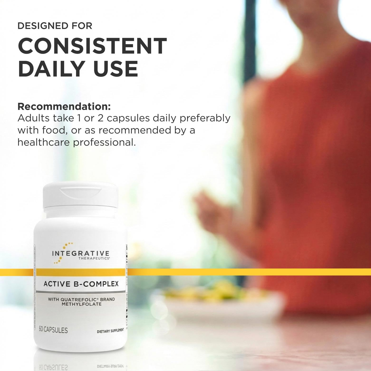 Integrative Therapeutics Active B-Complex - Cellular Energy & Heart Health Support with Vitamins B2, B6 & B12* - Supports Nervous & Immune Systems* - Third-Party Tested - 60 Capsules (30 Servings)