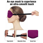 Silk-Sleep-Mask Eye-Mask Eye-Cover Eyeshade - 100% Silk Soft Adjustable Strip(Black+Dark Blue+Purple)
